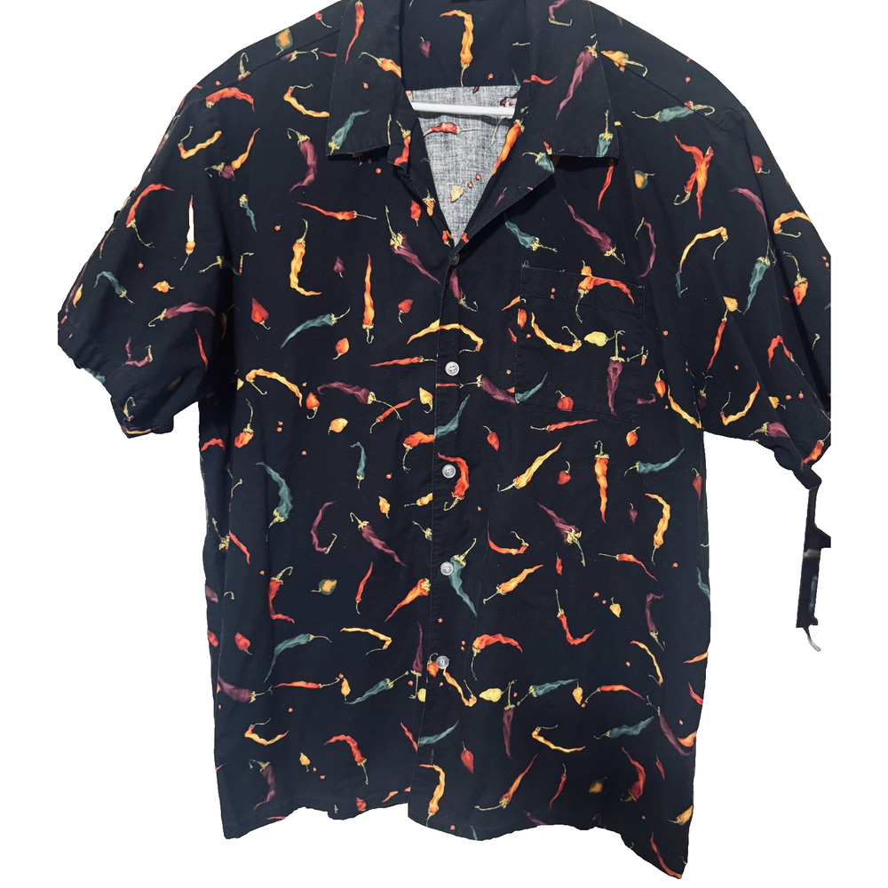 Scorpio Shirt Mens XL Black Hot Chili‎ Peppers Habanero Spicy Print 100% cotton